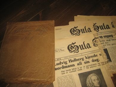 Utklipp fra aviser fra 1934, med tema: Ludvig Holberg. .