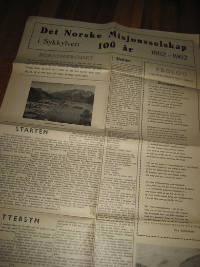 Det norske Misjonsselskap 100 år. Jubileum i Sykkylven, 1962.