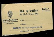 MEL- og BRØDKORT for tiden 1.- 14. juni 1942