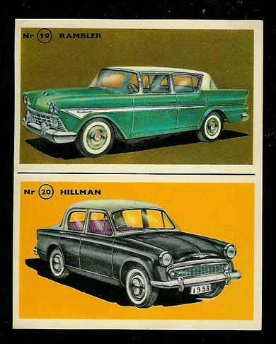 Bilder av Rambler og Hillman 1958