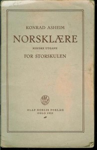 KONRAD ASHEIM: NORSKLÆRE FOR STORSKULEN. 1925