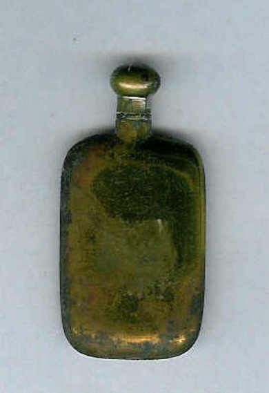 Liten dufteflaske i messing med skrukork