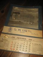 Eldre kalender fra O M LID BERGEN 1960