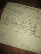 Faktura fra AKTIESELSKAPET LINTRAAD OSLO til Leif Fjelde Skoverksted Utvik 30 JUNI 1948