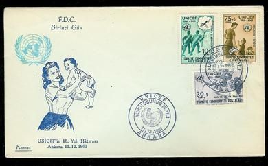 1961, 11.12,                               FDC fra Tyrkia.