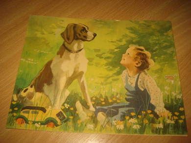 Nostalgisk bilde fra 50 tallet klart til innramming 23*18 cm stort