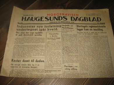 1949 nr 291 HAUGESUNDS DAGBLAD