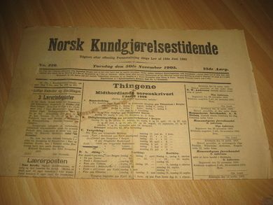 1905 nr 326 Norsk Kundgjørelestidende