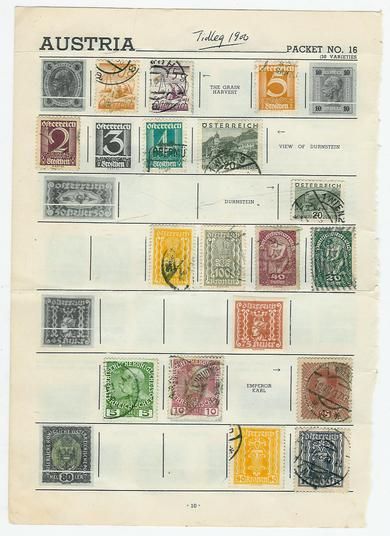 Østerike, lot på 17 merker, tidleg 1900