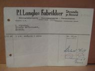 Faktura fra P I Langlos Fabrikker Stranda pr Ålesund 3 12 48