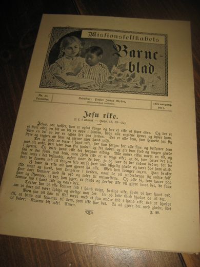 1911 nr 023 Missionsselskabets Barneblad