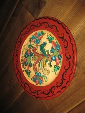 Rosemala eikefat ca 32 cm i diameter 70 tallet