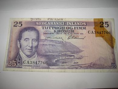 1961 TUTTUGU OG FIMM KRONUR CA3847766