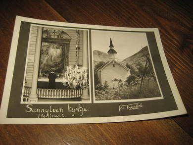 Ubrukt postkort Synnylven Kirke foto Tryggestad 90 tallet