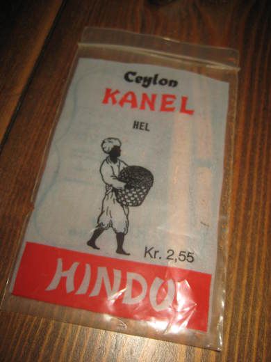 Pakke med noe innhold, KANEL, HINDU. 60-70 tallet