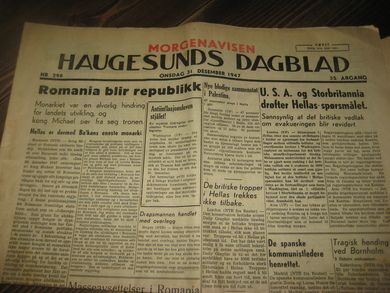 1947 nr 298 HAUGESUNDS DAGBLAD