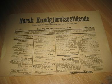 1905 nr 327 Norsk Kundgjørelestidende
