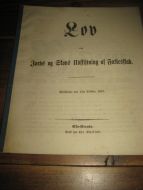 Lov om Jords- og Slods Udskiftning af Fællesskab. 1857.