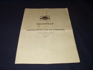 Regneskap for Brønnøysunds Avis OG Bokhandel 1944
