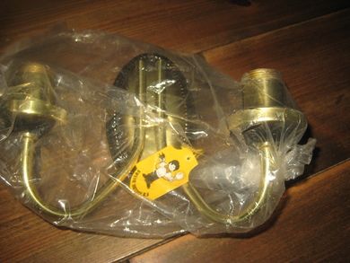 Dobbel vegglampett i messing 60 tallet