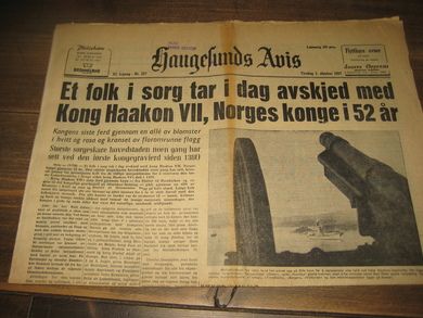 1957 nr 227 Haugesunds Avis Avskjed med kong Haakon VII