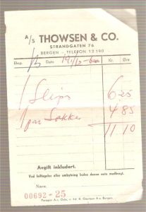 THOWSEN & CO, BERGEN, 19.12.1960