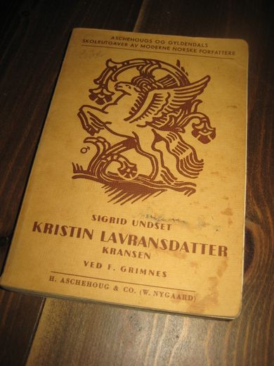 UNDSET: KRISTIN LAVRANDSDATTER. KRANSEN. 1939.