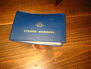 Notathefte fra STRANDA SPAREBANK, 80 tallet. 
