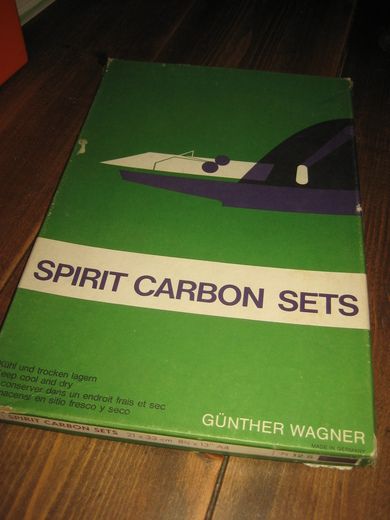 Eske med innhold SPRIT CARBON SETS fra Gynter Wagner 60 tallet