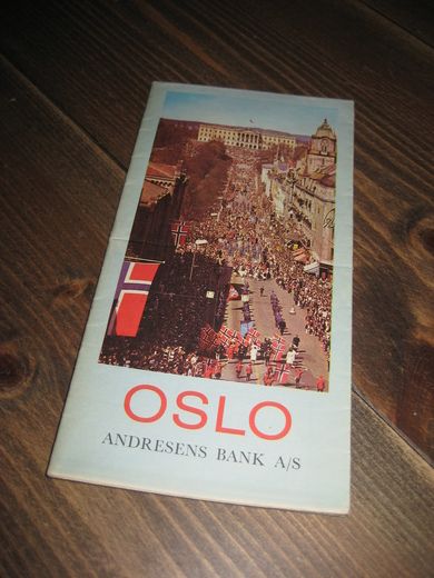 Eldre OSLO kart med reklame fra NDRESENS BANK 70 tallet