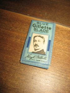 Barberblad,   BLUE GILETTE BLADE, 60 tallet. 