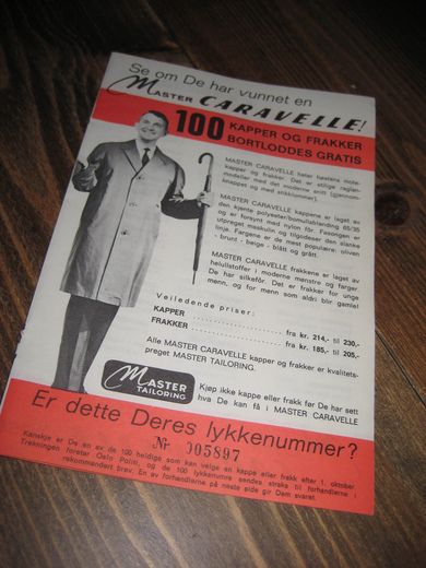 Reklamesak for SAS CARAVELLE. 1963.