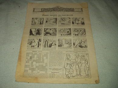 1906 nr 022 Første tillæg til Allers Familie Journal ONKEL TEGNER OG FORTELLER På baksida: Tommeliden Trofast og Røverne
