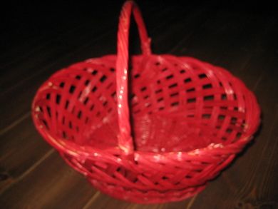 Fletta kurv oval med hank ca 43 cm i diameter