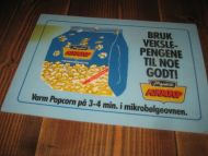 Reklamesak BRUK VEKSLEPENGENE TIL NOE GODT. MARUD MIKROPOP, ca 29*24 cm stor. 70 tallet.