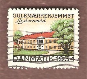 1934, julemerke fra Danmark, stempla.
