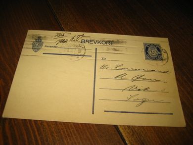 BREV KORT til lensmanden i Vik Sogn 11 9 1922 765 Meget pent