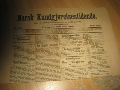 1908 nr 174 Norsk Kundgjørelsestidende