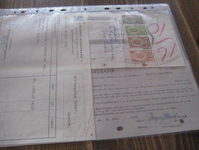 Brev fra SUNNMØRE KREDITBANK med veksel til Bangavåg Rederi, Hareid, og påklistra stempelmerke. 1952.  Dette er nr 23