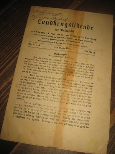 1891 nr 003 Landbrugstidende for Vestlandet