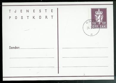 OFF.SAK. TJENESTE POSTKORT stempla 24.3.1981.
