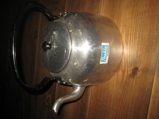 Ubrukt Thekla aluminiumskjel fra overskuddslager i forsvaret 3 liter 50 tallet