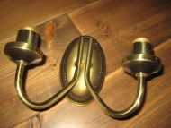 Dobbel vegglampett i messing 60 tallet
