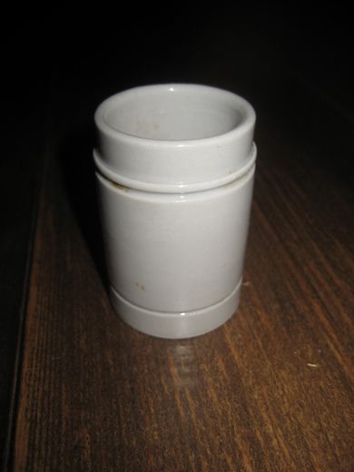 Lite krus glass fra eldre apotek pen til så mangt Ca 7 cm høgt