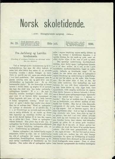 1896,nr 029,                        Norsk Skoletidende.