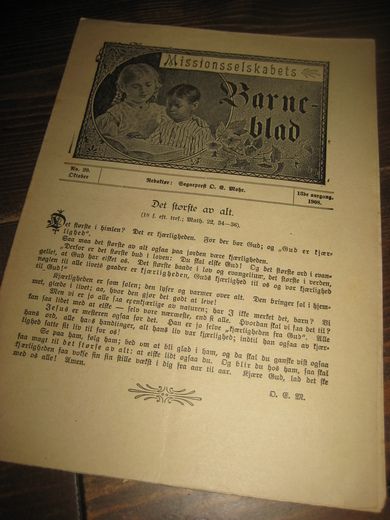 1908 nr 020 Missionsselskabets Barne blad