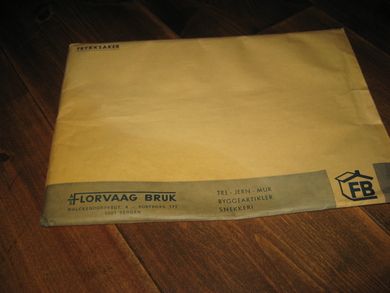 Ubrukt konvolutt fra FLORVAAG BRUK Walckendorffsgt 4 Bergen 1971