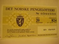 1985 trekning 827 DET NORSKE PENGELOTTERI Nr 0369559