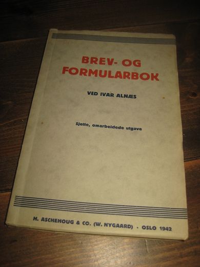ALNÆS: BREV- OG FORMULARBOK 1942
