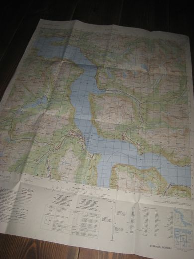 TOPOGRAFISK KART OVER STRANDA 1975